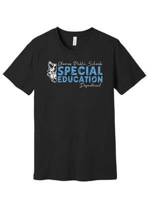 Okemos Special Education Apparel T-Shirt Black front view