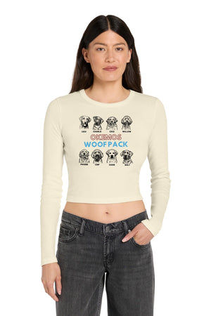 Okemos Woof Pack Long Sleeve Solid Natural Blend front view