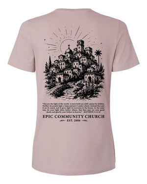 Epic Church 20th Anniversary T-Shirt Pink Gravel back view