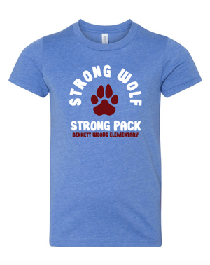 Custom Printed Apparel | Bennett Woods 18229 | Youth "Strong Wolf, Strong Pack" T-Shirt - Bennett Woods - 18229
