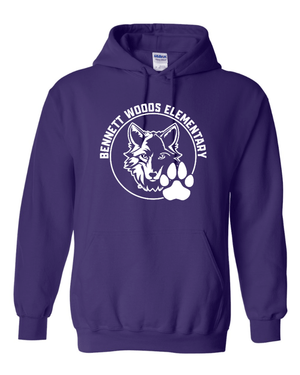 Custom Apparel - Screen Printing - Bennett Woods Back to School 2024 - 25 - Adult Unisex Bennett Woods Hoodie - Bennett Woods Back to School 2024/25 - 16349