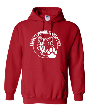 Custom Apparel - Screen Printing - Bennett Woods Back to School 2024 - 25 - Adult Unisex Bennett Woods Hoodie - Bennett Woods Back to School 2024/25 - 16349