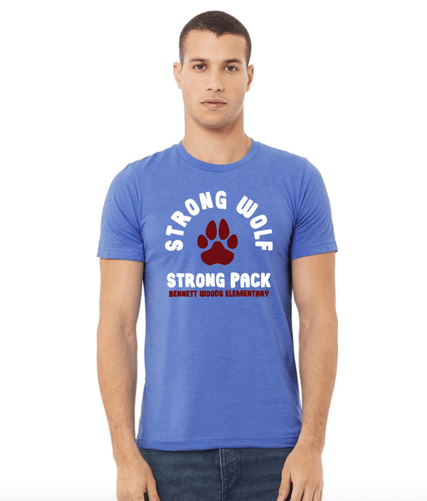 Custom Apparel - Screen Printing - Bennett Woods Back to School 2024/25 - Adult "Strong Wolf" T-Shirt - Bennett Woods Back to School 2024/25 - 16349