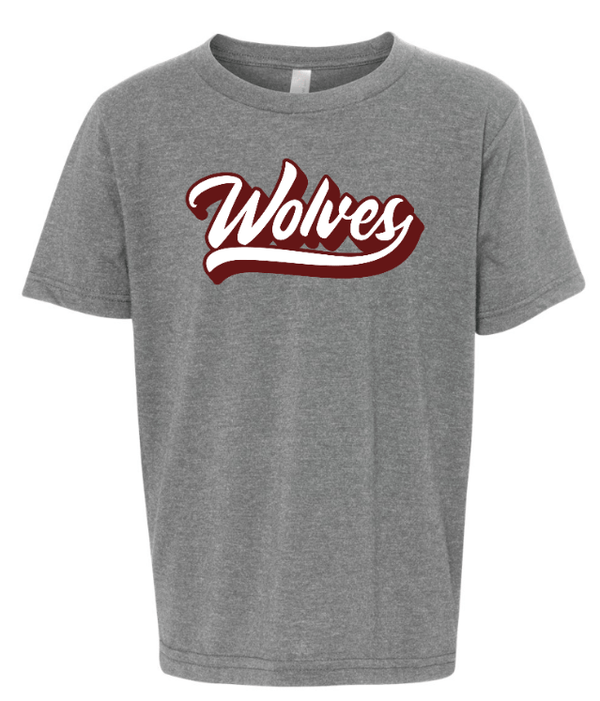 Custom Apparel - Screen Printing - Bennett Woods Back to School 2024/25 - Youth Grey Wolves T-Shirt - Bennett Woods Back to School 2024/25 - 16349