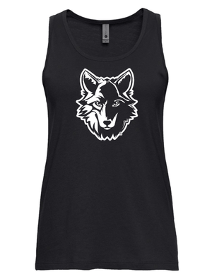 Custom Apparel - Screen Printing - Bennett Woods Elementary - Women's Cotton Tank (Black / Denim) - Bennett Woods Elementary - 17612