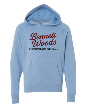 Custom Apparel - Screen Printing - Bennett Woods Elementary - Youth Light Weight Special Blend Hoodie - Bennett Woods Elementary - 17612