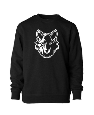 Custom Apparel - Screen Printing - Bennett Woods Elementary - Youth Lightweight Special Blend Crewneck Sweatshirt (Black / Orchid) - Bennett Woods Elementary - 17612