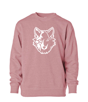 Custom Apparel - Screen Printing - Bennett Woods Elementary - Youth Lightweight Special Blend Crewneck Sweatshirt (Black / Orchid) - Bennett Woods Elementary - 17612