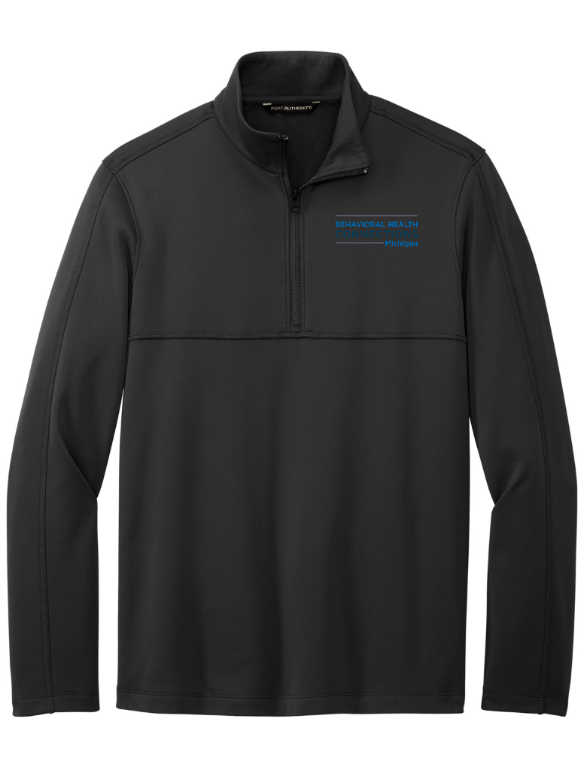 Custom Apparel - Screen Printing - BHC Michigan Holiday Apparel - Embroidered Smooth Fleece 1/4 Zip (Graphite / Navy / Black) - BHC Michigan Holiday Apparel - 17011