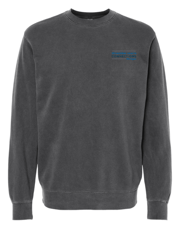Custom Apparel - Screen Printing - BHC Michigan Holiday Apparel - Midweight Pigment Dyed Crewneck Sweatshirt (Pigment Cement / Pigment Black) - BHC Michigan Holiday Apparel - 17011