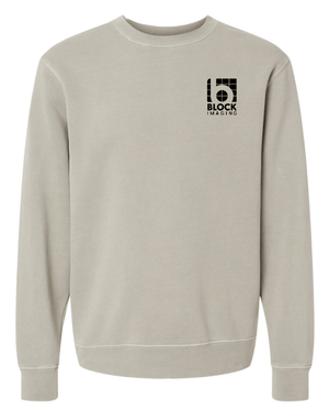 Custom Apparel - Screen Printing - Block Imaging - Embroidered Block Imaging Logo Midweight Crewneck Sweatshirt (Multiple Color Options) - Block