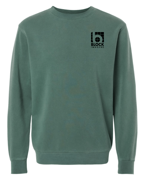 Custom Apparel - Screen Printing - Block Imaging - Embroidered Block Imaging Logo Midweight Crewneck Sweatshirt (Multiple Color Options) - Block