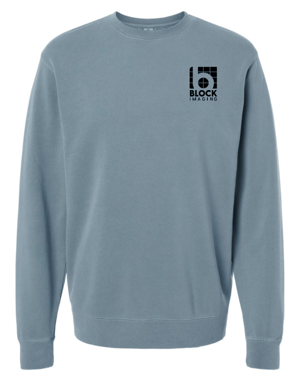 Custom Apparel - Screen Printing - Block Imaging - Embroidered Block Imaging Logo Midweight Crewneck Sweatshirt (Multiple Color Options) - Block
