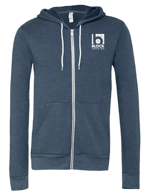 Custom Apparel - Screen Printing - Block Imaging - Embroidered Fleece Full Zip Hoodie - Black / Ash / Maroon / Navy - Block