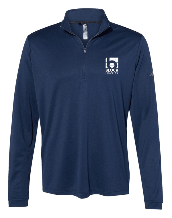 Custom Apparel - Screen Printing - Block Imaging - Embroidered Men's Adidas 1/4 Zip Pullover (Navy - Grey - Black) - Block