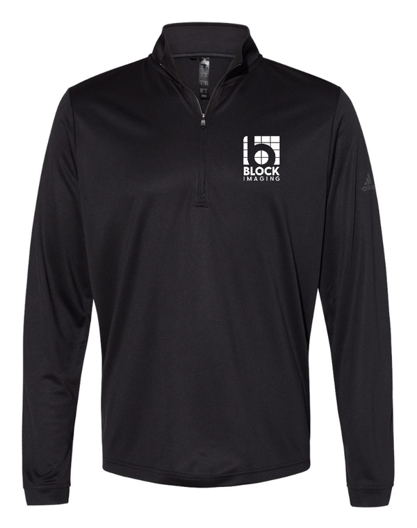 Custom Apparel - Screen Printing - Block Imaging - Embroidered Men's Adidas 1/4 Zip Pullover (Navy - Grey - Black) - Block