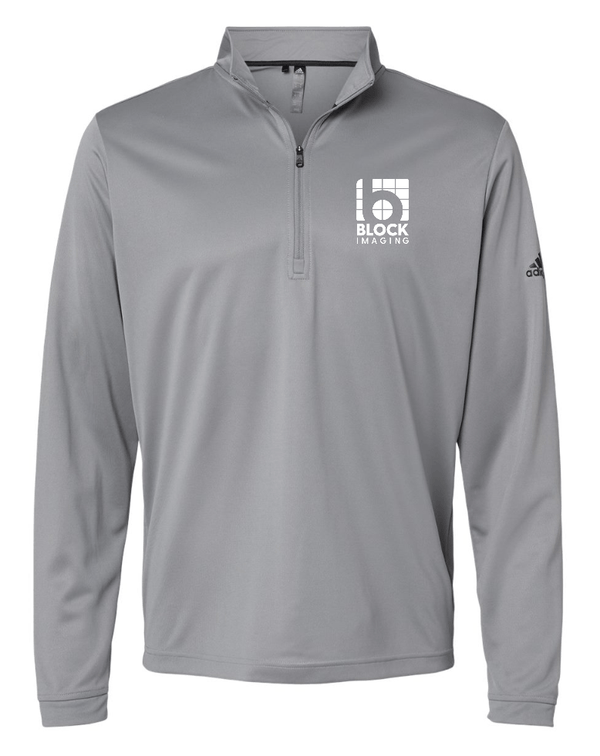 Custom Apparel - Screen Printing - Block Imaging - Embroidered Men's Adidas 1/4 Zip Pullover (Navy - Grey - Black) - Block