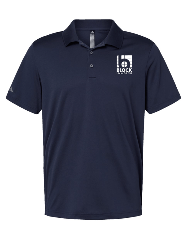 Custom Apparel - Screen Printing - Block Imaging - Embroidered Men's Adidas Performance Polo - Black / Navy / Grey / Royal - Block