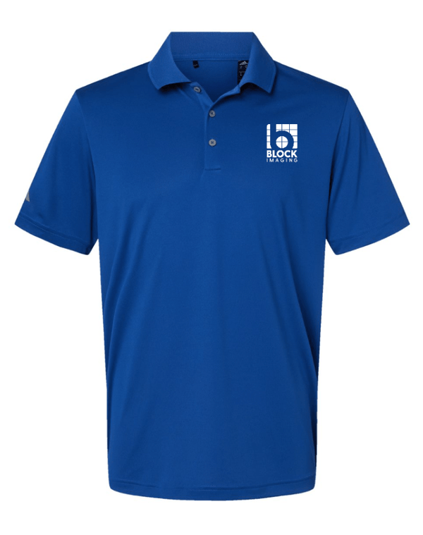 Custom Apparel - Screen Printing - Block Imaging - Embroidered Men's Adidas Performance Polo - Black / Navy / Grey / Royal - Block