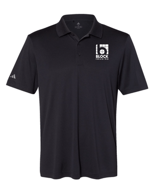 Custom Apparel - Screen Printing - Block Imaging - Embroidered Men's Adidas Performance Polo - Black / Navy / Grey / Royal - Block