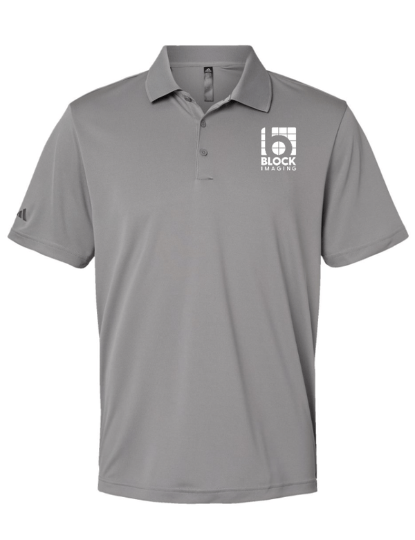 Custom Apparel - Screen Printing - Block Imaging - Embroidered Men's Adidas Performance Polo - Black / Navy / Grey / Royal - Block