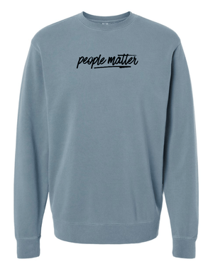 Custom Apparel - Screen Printing - Block Imaging - Embroidered People Matter Unisex Crewneck (Multiple Color Options Available) - Block