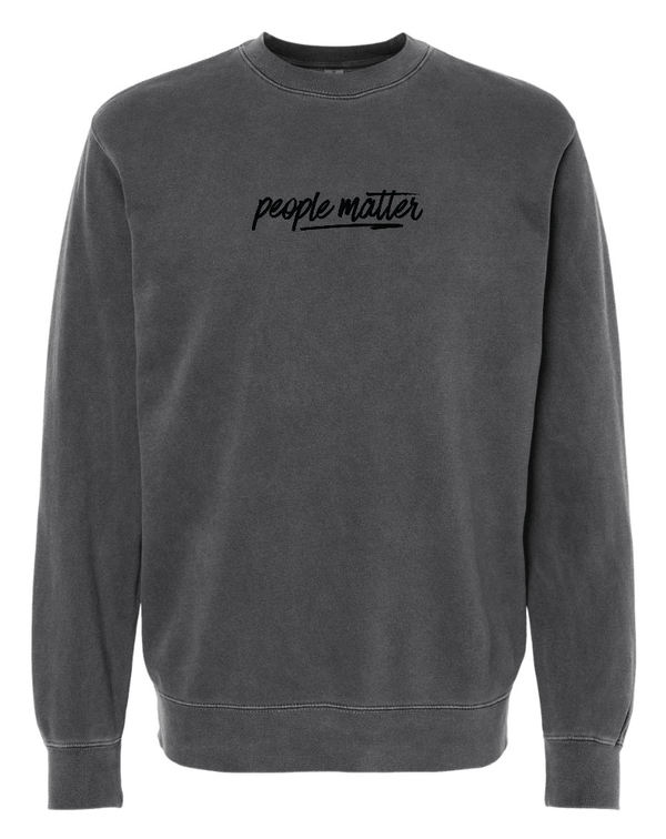 Custom Apparel - Screen Printing - Block Imaging - Embroidered People Matter Unisex Crewneck (Multiple Color Options Available) - Block