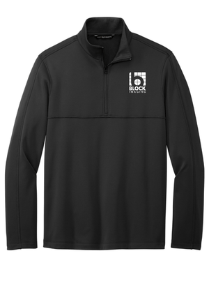 Custom Apparel - Screen Printing - Block Imaging - Embroidered Unisex 1/4 Zip Pullover (Graphite - Black - Royal) - Block
