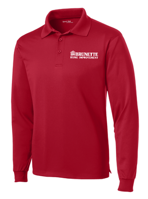 Custom Printed Apparel | Brunette Home Improvement Fall 2025 - Adult Performance Long Sleeve Polo (MULTIPLE COLOR OPTIONS) - Brunette Home Improvement F25 - 18373