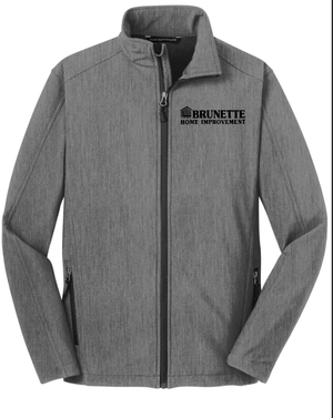 Custom Printed Apparel | Brunette Home Improvement Fall 2025 - Adult Soft Shell Jacket (Light Grey/Black) - Brunette Home Improvement F25 - 18373