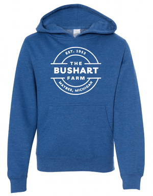Custom Apparel - Screen Printing - Bushart Farms - Youth Hooded Sweatshirt - Youth Hoodie - Bushart Farms - 14732