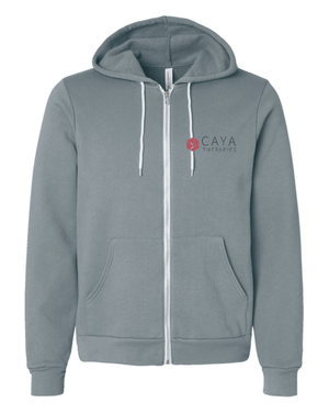 Custom Apparel - Screen Printing - CAYA Therapies - Blue Full Zip Hoodie - CAYA Therapies - 16315