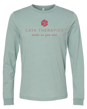 Custom Apparel - Screen Printing - CAYA Therapies - Long Sleeve T-Shirt - Dark Lavender / Dust Blue - CAYA Therapies - 17123