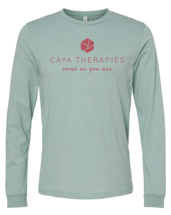 Custom Apparel - Screen Printing - CAYA Therapies - Long Sleeve T-Shirt - Dark Lavender / Dust Blue - CAYA Therapies - 17123