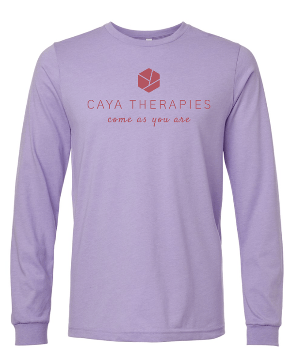 Custom Apparel - Screen Printing - CAYA Therapies - Long Sleeve T-Shirt - Dark Lavender / Dust Blue - CAYA Therapies - 17123