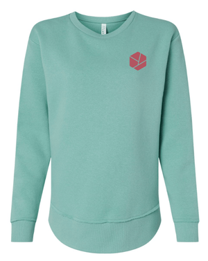 Custom Apparel - Screen Printing - CAYA Therapies - Women's Weekend Fleece Crewneck Sweatshirt - Saltwater / Natural - CAYA Therapies - 17123
