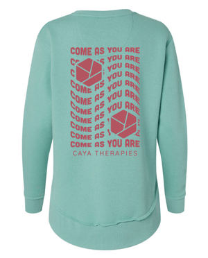 Custom Apparel - Screen Printing - CAYA Therapies - Women's Weekend Fleece Crewneck Sweatshirt - Saltwater / Natural - CAYA Therapies - 17123