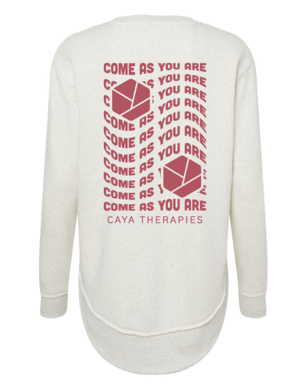 Custom Apparel - Screen Printing - CAYA Therapies - Women's Weekend Fleece Crewneck Sweatshirt - Saltwater / Natural - CAYA Therapies - 17123
