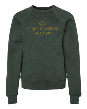 Custom Apparel - Screen Printing - Cedar Classical Badgerwear - Youth Logo Crewneck Sweatshirt - Cedar Classical - 15396