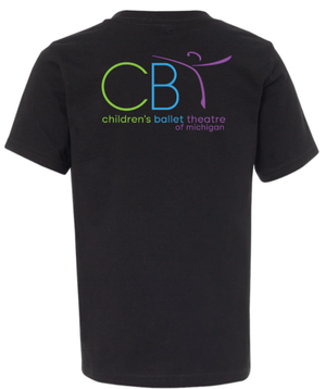 Custom Printed Apparel | Children's Ballet Theatre Fall 2025 - Youth Cotton T-Shirt (Black/White) - Children's Ballet Theatre F25 - 18526