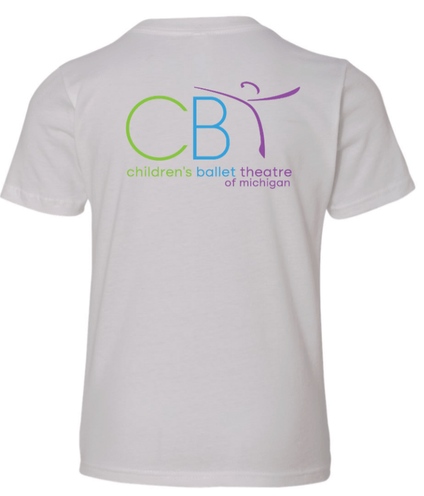 Custom Printed Apparel | Children's Ballet Theatre Fall 2025 - Youth Cotton T-Shirt (Black/White) - Children's Ballet Theatre F25 - 18526