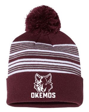 Custom Apparel - Screen Printing - Chippewa Middle School - Striped Pom - Pom Knit Beanie - Chippewa Middle School - 15039