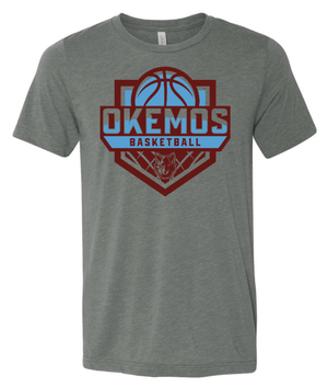 Custom Printed Apparel | CMS Basketball | Adult Unisex Deep Heather T-Shirt "2 - Color Logo" - CMS Basketball - 18871