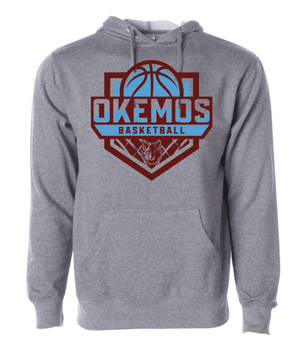 Custom Printed Apparel | CMS Basketball | Adult Unisex Grey Midweight Hoodie "2 - Color Logo" - CMS Basketball - 18871
