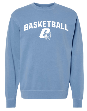 Custom Printed Apparel | CMS Basketball | Adult Unisex Light Blue Midweight Crewneck "White Logo" - CMS Basketball - 18871