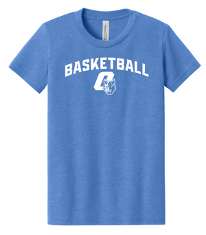 Custom Printed Apparel | CMS Basketball | Youth Columbia Blue T-Shirt "White Logo" - CMS Basketball - 18871