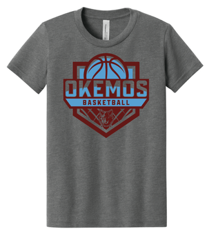 Custom Printed Apparel | CMS Basketball | Youth Deep Heather T-Shirt "2 - Color Logo" - CMS Basketball - 18871