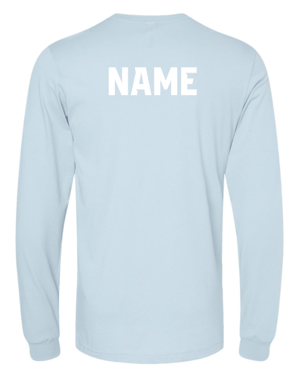 Custom Apparel - Screen Printing - CMS Okemos Volleyball - Adult Long Sleeve T-Shirt Blue/ Maroon PERSONALIZATION AVAILABLE - CMS Okemos Volleyball - 16494