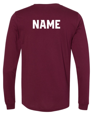 Custom Apparel - Screen Printing - CMS Okemos Volleyball - Adult Long Sleeve T-Shirt Blue/ Maroon PERSONALIZATION AVAILABLE - CMS Okemos Volleyball - 16494