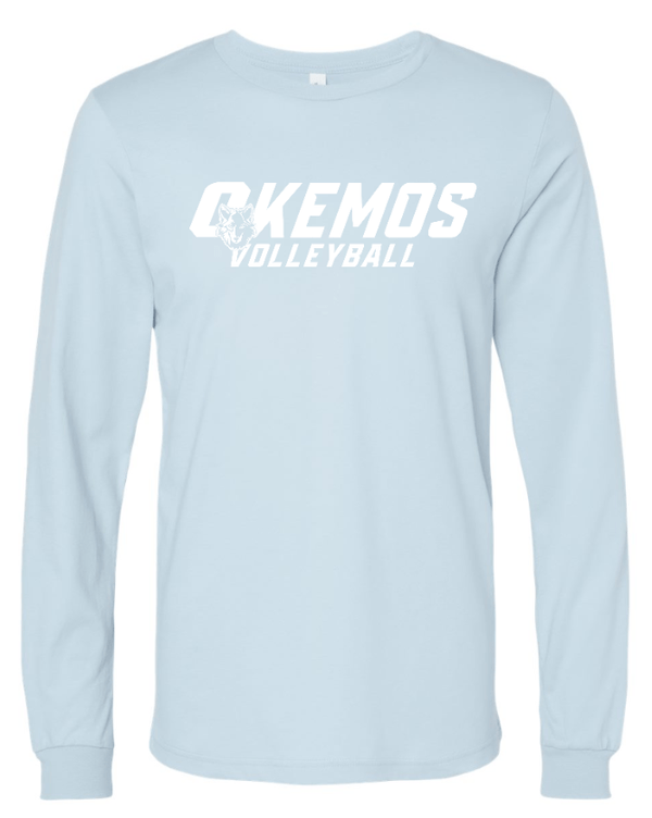 Custom Apparel - Screen Printing - CMS Okemos Volleyball - Adult Long Sleeve T-Shirt Blue/ Maroon PERSONALIZATION AVAILABLE - CMS Okemos Volleyball - 16494
